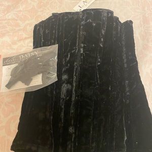 Brand New Tags Still on In the Original Package Black Velvet Corset with Zipper